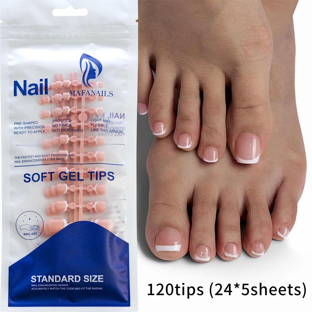 Ongles Press-On Pieds French Pédicure Rose