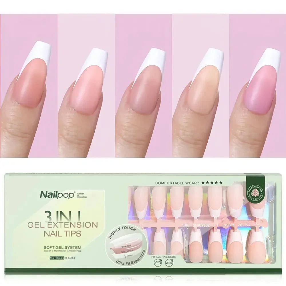 Ongles Press-On French Tip 3-en-1 Nude