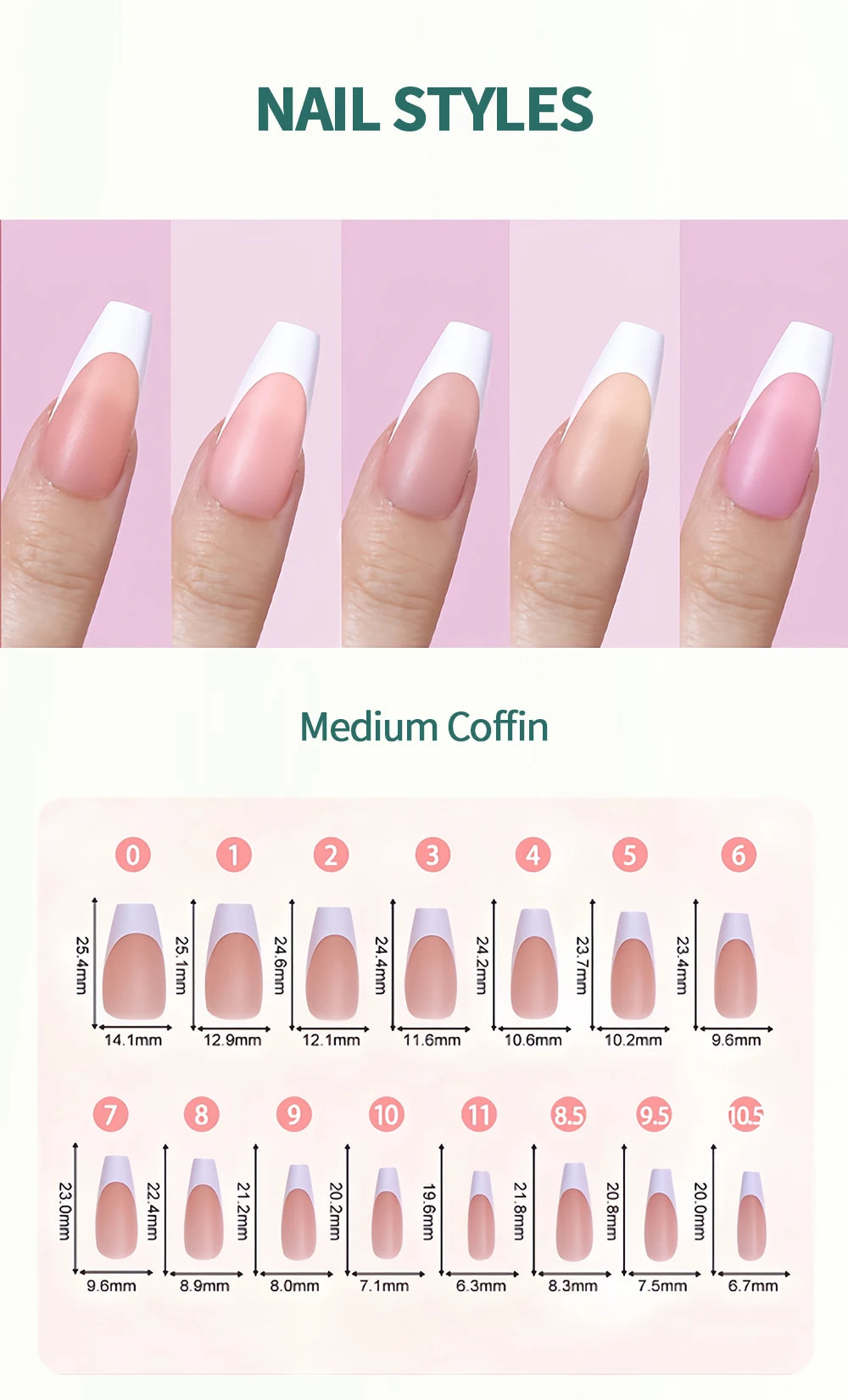 Ongles Press-On French Tip 3-en-1 Nude