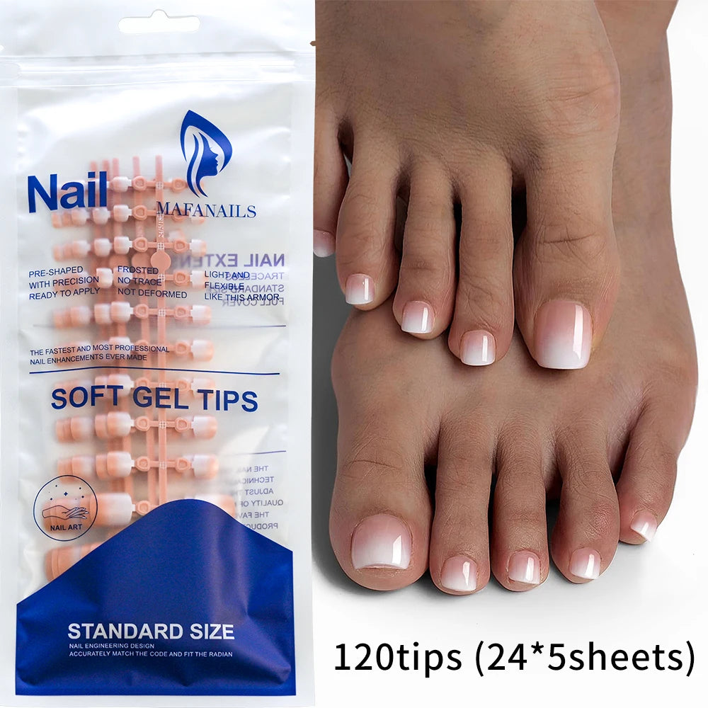 Ongles Press-On Pieds French Pédicure Rose