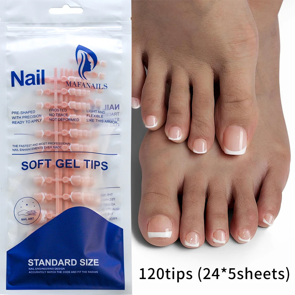 Ongles Press-On Pieds French Pédicure Rose