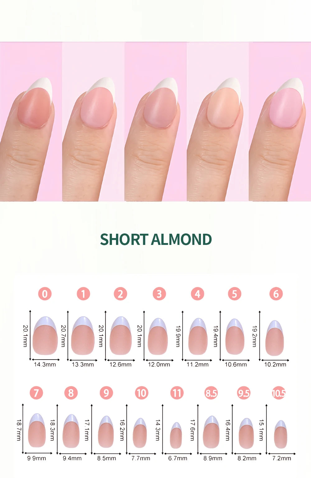 Ongles Press-On French Tip 3-en-1 Nude
