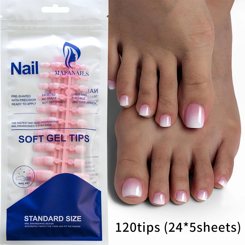 Ongles Press-On Pieds French Pédicure Rose
